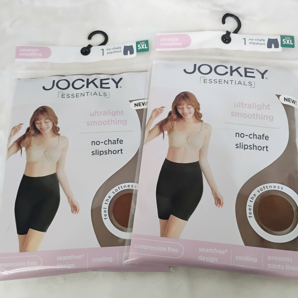 2 Jockey Brown Smoothing No Chafe Slipshort Womens 5XL 26W Cooling NEW Lot K